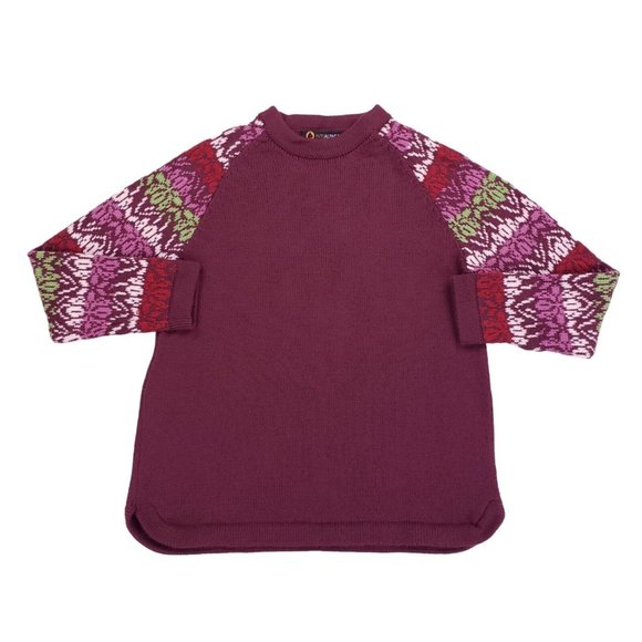 Intialpaca Inti 100% Alpaca Wool Fair Isle Nordic Sweater Womens Medium Peru - Picture 1 of 8